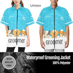 Custom Pet Grooming Jackets with Logo Text, Personalized Dog Salons Groomer Smocks, Unisex Waterproof Workwear