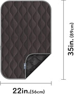 Paw Inspired Washable Padded Crate Mats for Dogs | 35” x 22” Pad, Fits 36-inch Kennels | Leakproof, Plush Pet Beds (Gray)