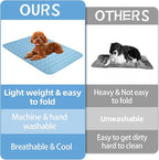 Dog Cooling Mat,2025 Upgrade Pet Cooling Mat for Dogs Cats,Summer Ice Silk Cool Mats & Sleeping Pad for Indoor or Outdoor,Perfect as Blanket for Kennel Sofa Bed Floor Car (Blue, Medium, 23.6"x19.3")