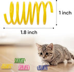 Cat Spring Toys 60 Pack, Interactive Toys for Kittens to Swat, Bite & Hunt, Colorful Durable Plastic Spiral Springs for Indoor Cats
