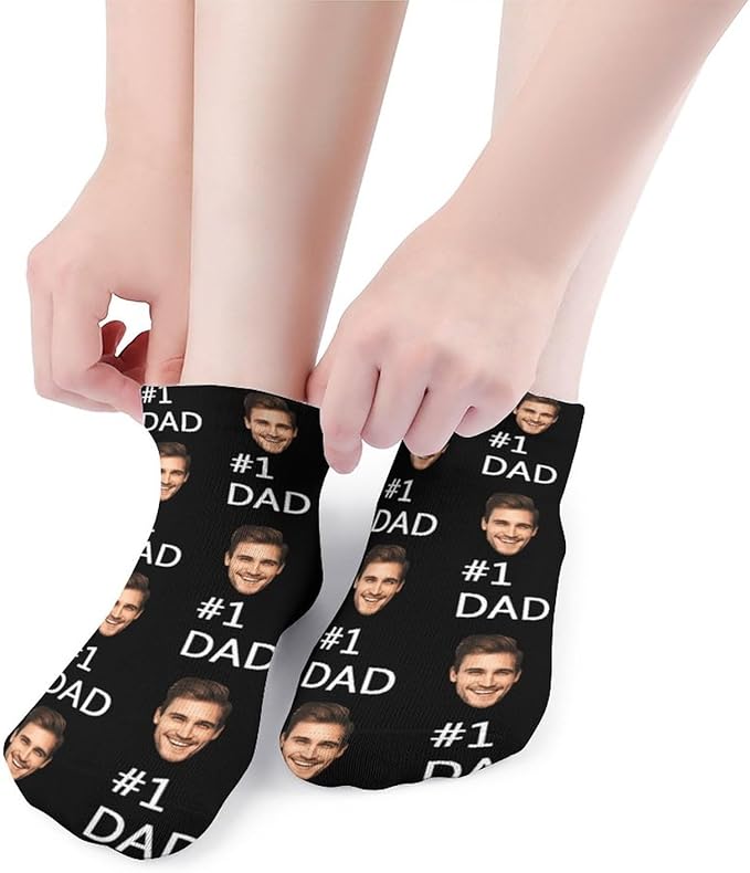 Personalized Ankle Socks with Face Custom Photo Socks Low Cut Ankle Socks Athletic Socks Valentine's Day Gifts for Women Men