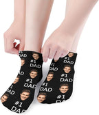 Personalized Ankle Socks with Face Custom Photo Socks Low Cut Ankle Socks Athletic Socks Valentine's Day Gifts for Women Men