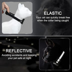 Reflective AirTag Cat Collar, Integrated Cat Tracker Collar with Air Tag Holder and Bell, Safety Elastic Band Cat GPS Collars for Girl Boy Cats, Kittens and Puppies (Black, XS)