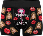 M YESCUSTOM Custom Faces Funny Short Briefs Gift for Husband Underwear