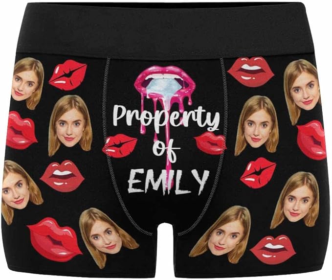 M YESCUSTOM Custom Faces Funny Short Briefs Gift for Husband Underwear