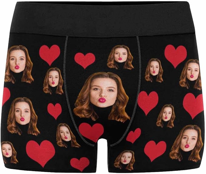 M YESCUSTOM Custom Faces Funny Short Briefs Gift for Husband Underwear