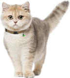 Breakaway Cat Collar Leather with Removable Bell - 13 Colors Available - Soft Adjustable Girl Boy Safety Lightweight Pet Kitten Collars Pink Brown Blue Green Red Orange Black (Green)