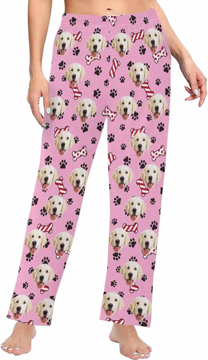 Custom Face Pajamas Pants Personalized Nightwear Bottoms for Women XS-XXL