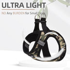 PUPTECK Dog Harness and Leash Set for Small Medium Dogs No Pull Step-in Soft Mesh Puppy Cat Vest Harnesses Reflective at Night, Camouflage, M