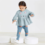Little Girls Unicorn Outfits 2 Piece Kids Ruffle Sleeve Sweatshirt + Leggings Fall Leopard Clothing Sets 2-10 Years Old