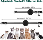 Airtag Cat Collar Breakaway, Reflective Kitten Collar with Apple Air Tag Holder and Bell for Girl Boy Cats, 0.4 Inches in Width and Lightweight(Black)