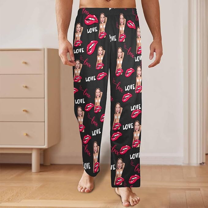Custom Pajama Pants for Men, Personalized PJ Pants with Photos, Custom Mens Pajama Shorts, Gifts for Dad Husband