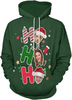 Artsadd Custom Face Unisex athletic Pockets Sweatshirt Loose Hoodie Custom Christmas Long Sleeve Sweatshirt Hooded Pullover