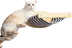 Cat Hammock Wall Mounted Large Cats Shelf - Solid Wood Cat Perches Climbing Shelf- Stripes Kitty Furniture for Sleeping, Playing, Climbing, and Lounging - Easily Holds up to 40 lbs (Stripes Hammock)