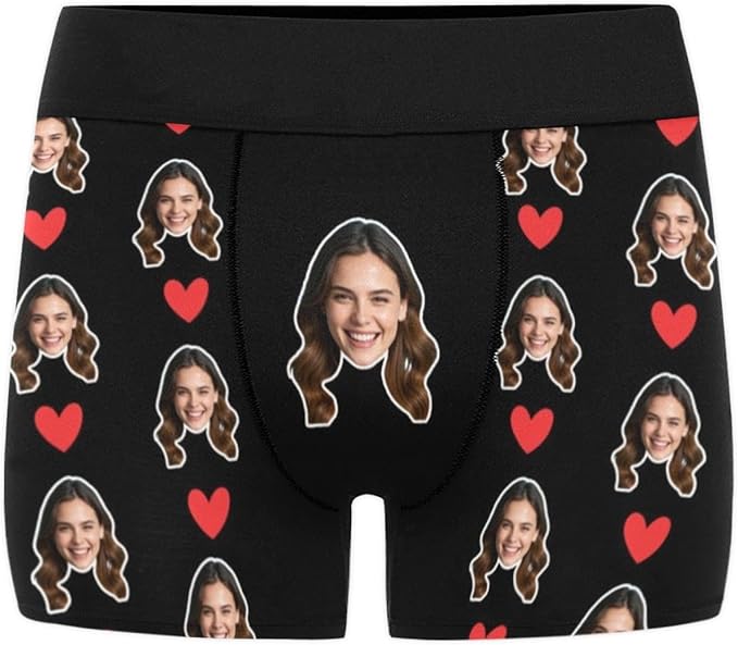 M YESCUSTOM Custom Boxers Briefs for Men Personalized Boxers with Face Mens Funny Underwear with Photo XS-5XL