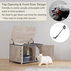 unipaws Top Opening Cat Litter Box Enclosure, Flip Top XL Extra Large Cat Box Furniture, Friendly to Elderly People, High Jumbo Automatic Litter Box Cover Hidden for Large Cat