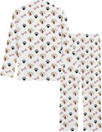 MyPupSocks Custom Face Pajamas for Women Set, Personalized Photo Long Sleepwear XS-XXL