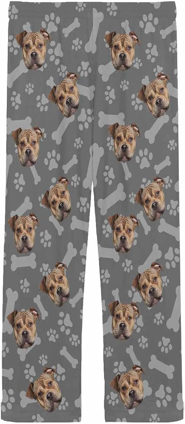 MyPupSocks Custom Pet Face Pajamas Pants Photo Pajama Bottoms for Men S-XXL