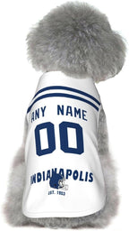Indianapolis Dog Clothes Jersey Pet Jersey Customized Any Name & Number S-5XL for Small Middle and Big Dogs