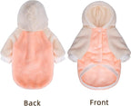 FabriCastle Dog Hoodie Sweater for Small Dogs Boy and Girl, Small Dog Clothes XS XXS Puppy Sweatshirt, Pet Outfit, Cat Clothing Super Soft Warm Snap On Closure (Peach-Cream, Medium)