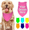 Customize Pet Scarfs Custom Dog Bandana Add Your Photo Name Text Image Personalized Triangular Head Scarf for Small Medium Large Dogs Cats Pets, HotPink