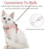 Cat & Dog Harness - All Weather Mesh, Reflective Strap, Step-in Adjustable for Small Cats & Dogs (Pink-Pattern, S)