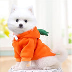 Warm Dog Winter Clothes Cute Fruit Dog Coat Hoodies Fleece Pet Dogs Costume Jacket for French Bulldog Chihuahua Ropa para Perro(Orange,S)