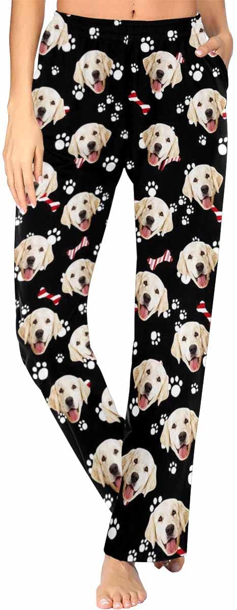 Custom Face Pajamas Pants Personalized Nightwear Bottoms for Women XS-XXL