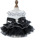 Fashion Sweet Puppy Dog Blingbling Princess Skirt Pet Dog Lace Cake Camisole Tutu Dress K-White-1 XS