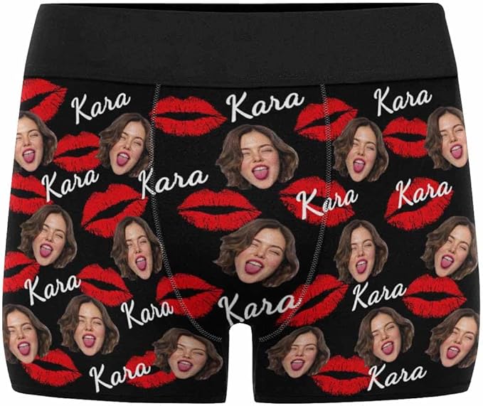 M YESCUSTOM Custom Faces Funny Short Briefs Gift for Husband Underwear