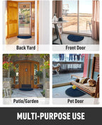 tchdio Door Mat Outdoor Indoor Entrance Doormat-Semicircular Durable Rubber Non Slip Front Door Mat for Outside Inside Entry Entryway Dirt Trapper WelcomeMat for Muddy Paws and Shoes-Blue 17”x30”