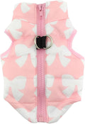 SMALLLEE_Lucky_Store New Various Pet Cat Dog Soft Padded Vest Harness Small Dog Clothes Pink Bow, Model: BFL049-Pink-L, L(Chest 17.7" Back 15.0")
