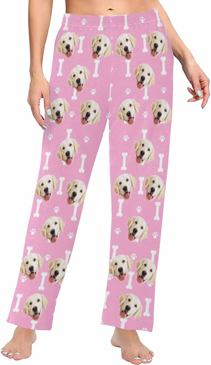 Custom Face Pajamas Pants Personalized Nightwear Bottoms for Women XS-XXL