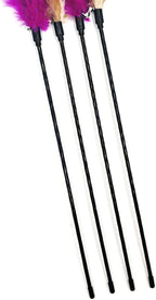 4 PCS Interactive Cat Teaser Wand - 20" Long Wand with Loud Bell for Cat and Kitten
