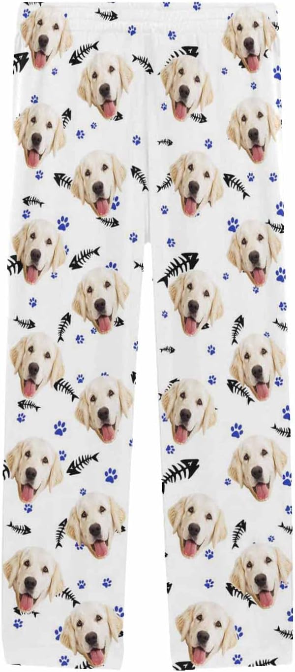 MyPupSocks Custom Pet Face Pajamas Pants Photo Pajama Bottoms for Men S-XXL