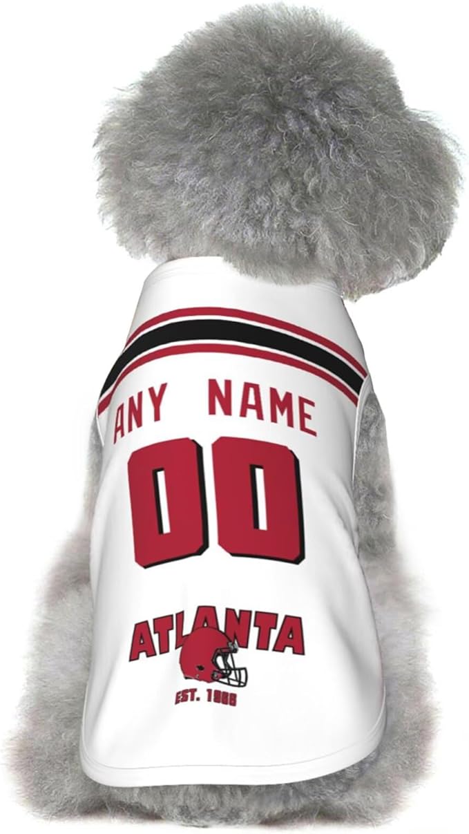 Atlanta Dog Clothes Jersey Pet Jersey Customized Any Name & Number S-5XL for Small Middle and Big Dogs