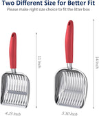 WePet Cat Litter Scoop, Aluminum Alloy Sifter, Kitty Metal Scooper, Deep Shovel, Long Handle, Poop Sifting, Kitten Pooper Lifter, Durable, Heavy Duty, for Litter Box