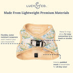 Lucy & Co. Sunshine and Daffodils Step-in Cat Harness and Leash Set Bundle, Reflective, Breathable & Adjustable Harness for Cats, Kittens & Small Dogs, Lightweight & Secure - X-Small