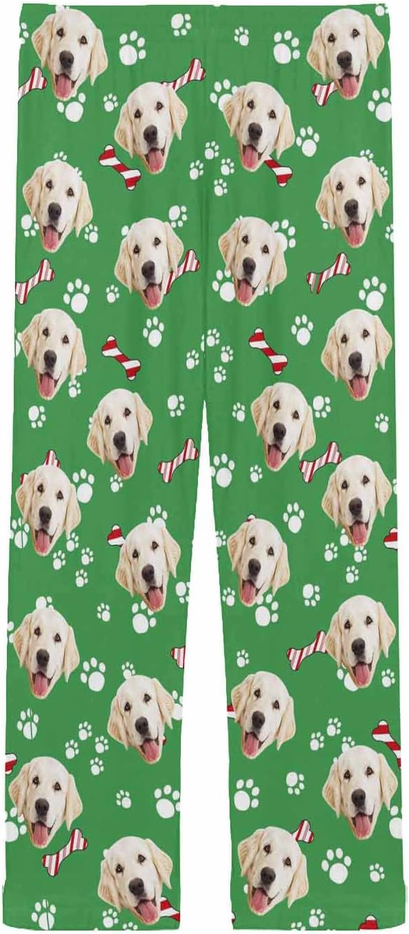 MyPupSocks Custom Pet Face Pajamas Pants Photo Pajama Bottoms for Men S-XXL