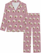 MyPupSocks Custom Face Pajamas for Women Set, Personalized Photo Long Sleepwear XS-XXL