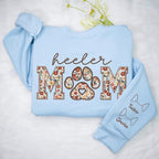 CHILLEVER Personalized Embroidered Dog Mom Sweatshirt, Dog Mama Crewneck, Gift for Mom, Pet Name On The Sleeve