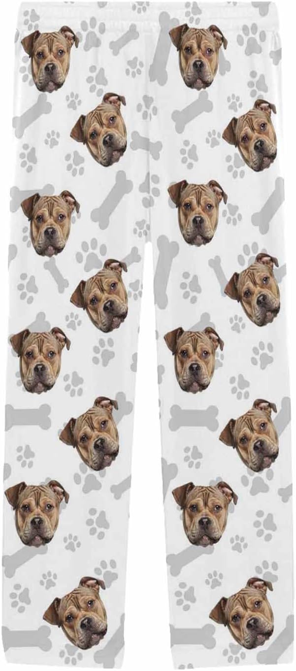 MyPupSocks Custom Pet Face Pajamas Pants Photo Pajama Bottoms for Men S-XXL