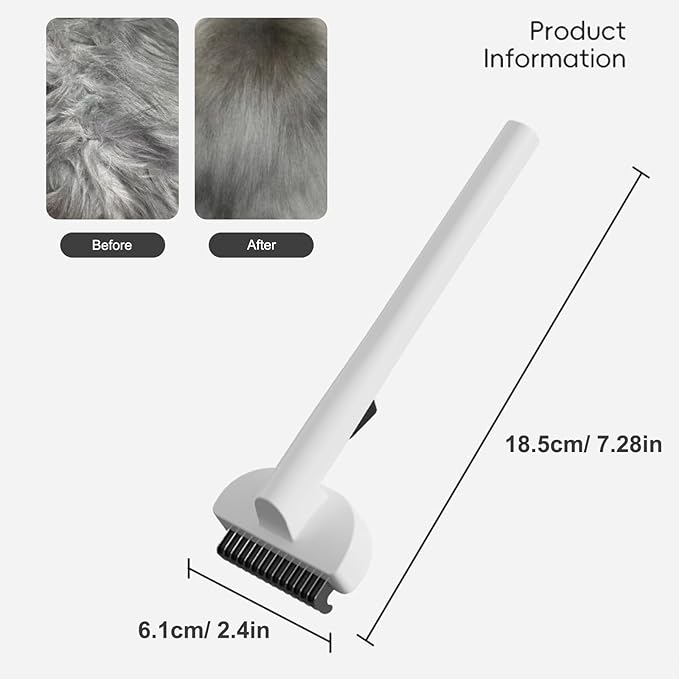 Self Cleaning Dog Undercoat Rake, Deshedding Rake Brush for Dogs, Grooming Rake for Effective Fur Removal, Ergonomic Handle Design - Ideal for Shedding Control