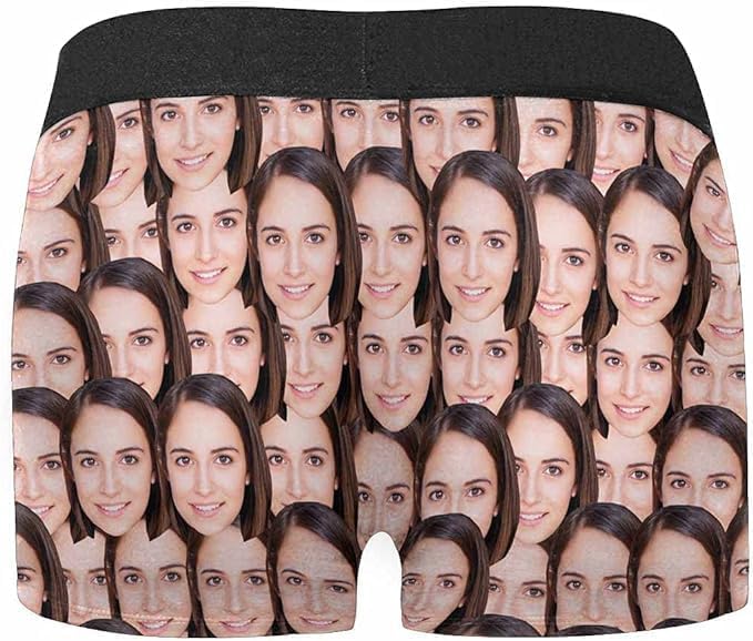 M YESCUSTOM Custom Faces Funny Short Briefs Gift for Husband Underwear