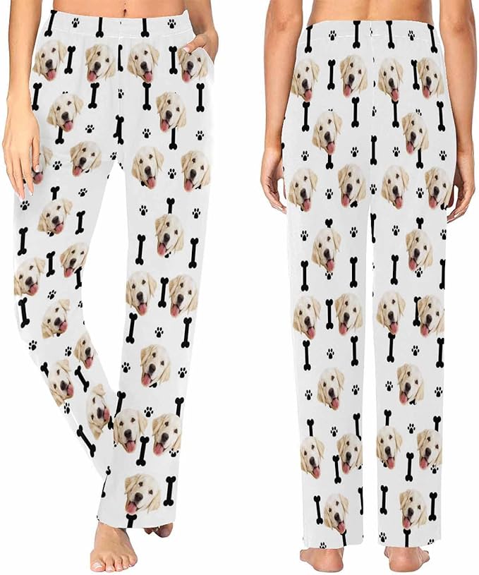 Custom Face Pajamas Pants Personalized Nightwear Bottoms for Women XS-XXL