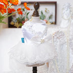 Fashion Sweet Puppy Dog Blingbling Princess Skirt Pet Dog Lace Cake Camisole Tutu Dress D-White XS