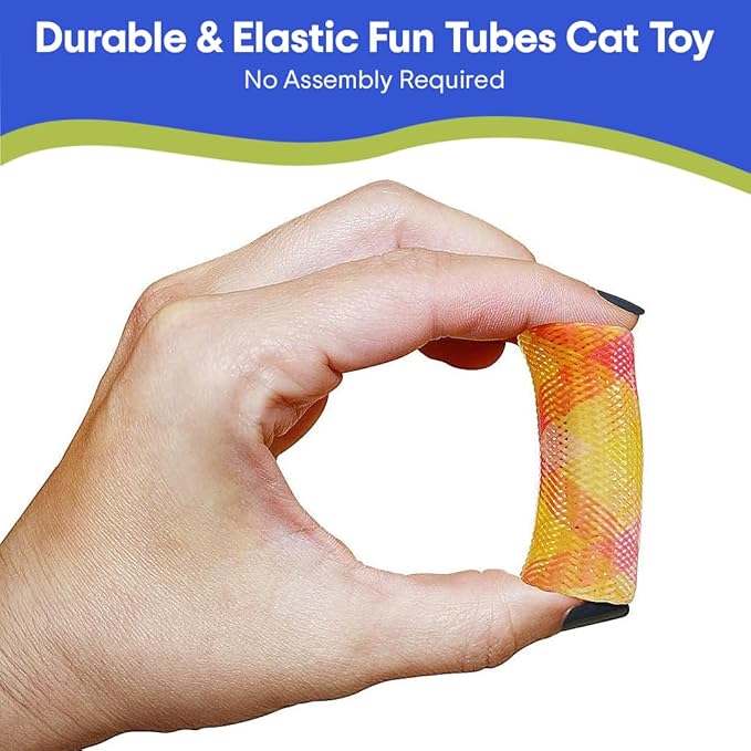 SPOT Kitty Fun Tubes Cat Toy | Bouncy Cat Toy with Catnip Inside for Cats and Kittens to Bite, Swat and Chase | Interactive Cat Toy | 3 Pieces
