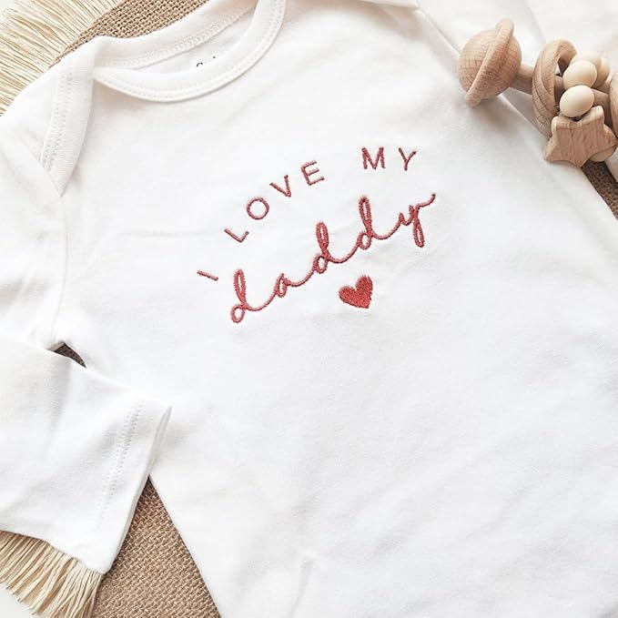 COUPLEHOODIES Personalized Baby Onesie Bodysuit – Custom Embroidery Gift for Pregnancy Reveal Baby Shower or First Grandchild