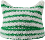 CORIRESHA Therian Emo Clothing Cat Ear Y2k Beanie Grunge Fingerless Gloves Bohemian Stacked Bracelets Set