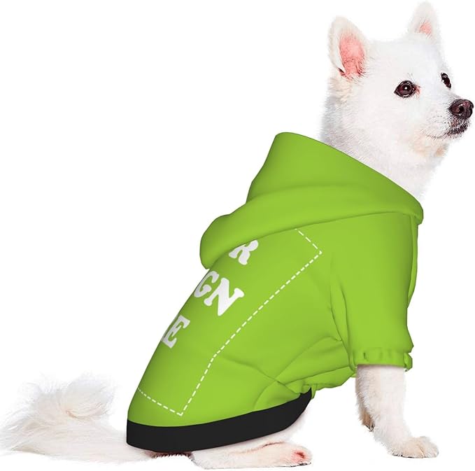 Dog Clothes, Custom Dog Hooded Sweatshirt, Personalized Pet Costume Robe Shirt with Text/Image/Club Name/Pet Shop Logo for Small Medium Large Dogs and Cats, GrassGreen, XXS